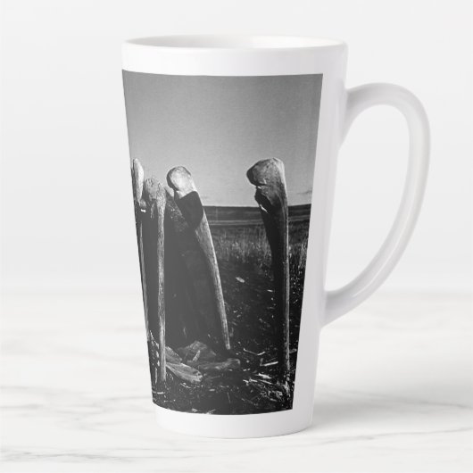 ヴィンテージアラスカの毛皮の服エスキモ北極帯sod igloo カフェラテマグ (右)