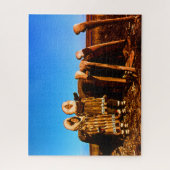 ヴィンテージアラスカの毛皮の服エスキモ北極帯sod igloo ジグソーパズル (縦)