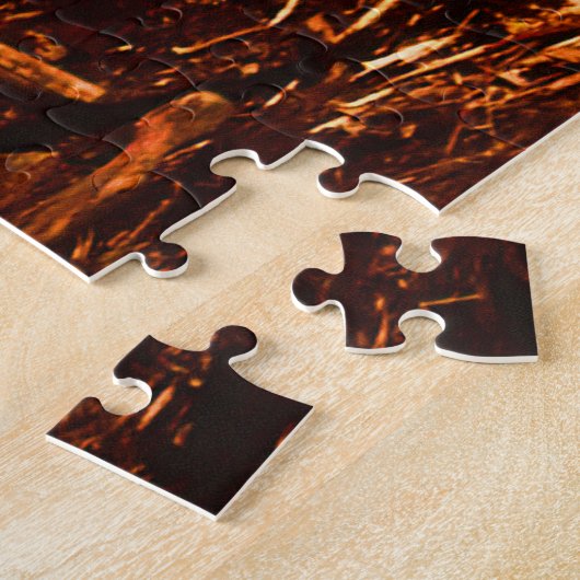 ヴィンテージアラスカの毛皮の服エスキモ北極帯sod igloo ジグソーパズル (側面)