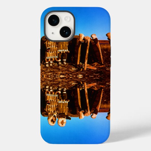 ヴィンテージアラスカの毛皮の服エスキモ北極帯sod igloo Case-Mate iPhoneケース (裏面)