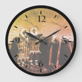 ヴィンテージアラスカの毛皮を着たエスキモ北極ソッドigloo Wa ラージ壁時計 (正面)