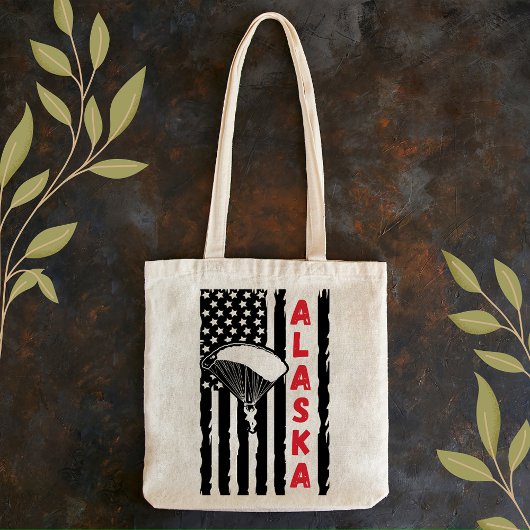 ヴィンテージアラスカパラグライディングスカイダイビングパラシュート トートバッグ