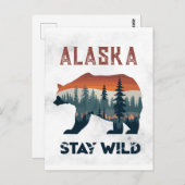 ヴィンテージアラスカベアステイワイルドトラベル ポストカード (正面/裏面)