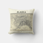 ヴィンテージアラスカ地図ピロー クッション (正面)