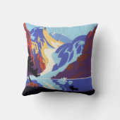 ヴィンテージアラスカ旅行のポスター、Atlinとユーコン クッション (裏面)