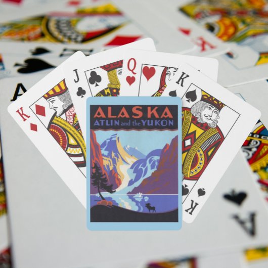 ヴィンテージアラスカ旅行のポスター、Atlinとユーコン トランプ