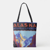 ヴィンテージアラスカ旅行のポスター、Atlinとユーコン トートバッグ (裏面)