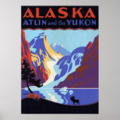 ヴィンテージアラスカ旅行のポスター、Atlinとユーコン ポスター (正面)