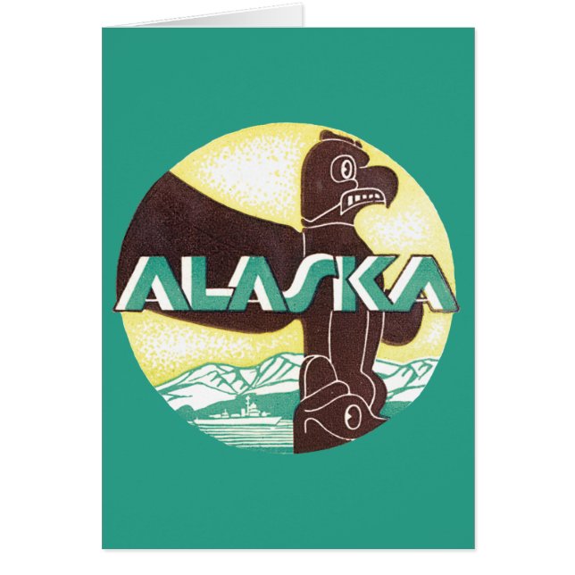 ヴィンテージアラスカ旅行トーテムポールイーグルバード (正面)