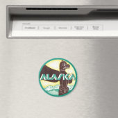 ヴィンテージアラスカ旅行トーテムポールイーグルバード マグネット (インサイチュ (食洗機))