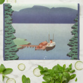 ヴィンテージアラスカ旅行ポスターアート風景風景 キッチンタオル (折り畳み)