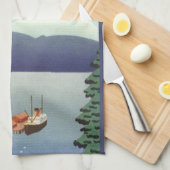 ヴィンテージアラスカ旅行ポスターアート風景風景 キッチンタオル (四つ折り)