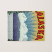 ヴィンテージアラスカ旅行ポスターアート風景風景 ジグソーパズル (横)