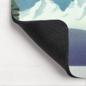 ヴィンテージアラスカ旅行ポスターアート風景風景 マウスパッド (コーナー)