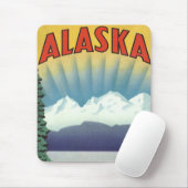 ヴィンテージアラスカ旅行ポスターアート風景風景 マウスパッド (マウス)