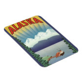 ヴィンテージアラスカ旅行ポスターアート風景風景 マグネット (右側)