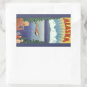 ヴィンテージアラスカ旅行ポスターアート風景風景 長方形シール (バッグ)