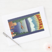 ヴィンテージアラスカ旅行ポスターアート風景風景 長方形シール (封筒)