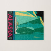 ヴィンテージアラスカ旅行ポスターアート、Taku Glacier ジグソーパズル (横)