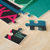 ヴィンテージアラスカ旅行ポスターアート、Taku Glacier ジグソーパズル (側面)