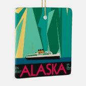 ヴィンテージアラスカ旅行ポスターアート、Taku Glacier セラミックオーナメント (右)