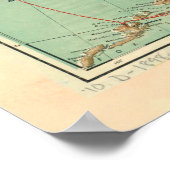 ヴィンテージアラスカ金ゴールドフィールドマップ(1898) ポスター (角)