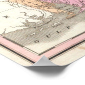 ヴィンテージアラバマの地図（1827年） ポスター (角)
