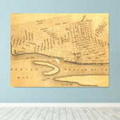 ヴィンテージアラバマの地図(1840) キャンバスプリント (インサイチュ (ウッドフロア))