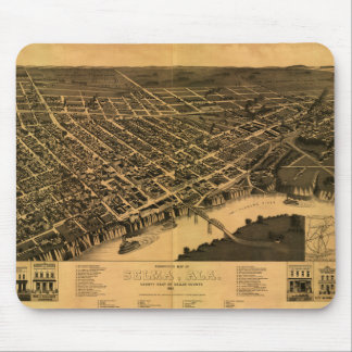 ヴィンテージアラバマの地図(1887) マウスパッド