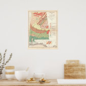 ヴィンテージアラバマの農業地図(1882) ポスター (キッチン)