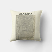 ヴィンテージアラバマ地図ピロー クッション (裏面)
