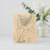 ヴィンテージアラバマ川水系の地図(1887年) ポストカード (スタンド正面)