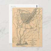 ヴィンテージアラバマ川水系の地図(1887年) ポストカード (正面/裏面)