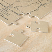 ヴィンテージアラバマ川水系の地図(1887) ジグソーパズル (側面)