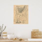 ヴィンテージアラバマ川水系の地図(1887) ポスター (キッチン)