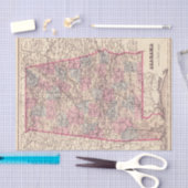 ヴィンテージアラバマ郡の地図(1876) 薄葉紙 (クラフト)