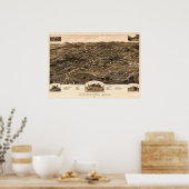 ヴィンテージアラバマ，アニストンの地図(1887) ポスター (キッチン)