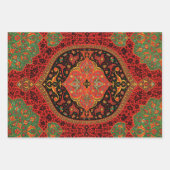 ヴィンテージアラビアフローララグ模様 ラッピングペーパーシート (正面)