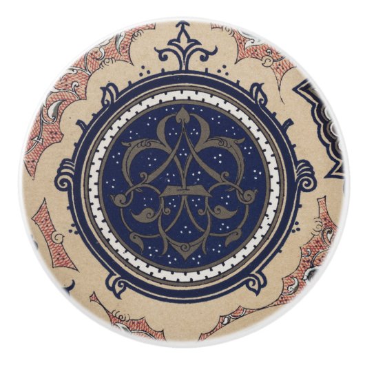 ヴィンテージアラビア模様 セラミックノブ (正面)