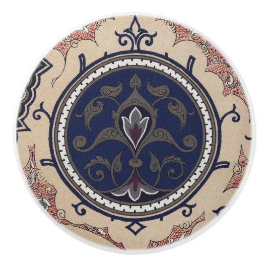 ヴィンテージアラビア模様 セラミックノブ (正面)