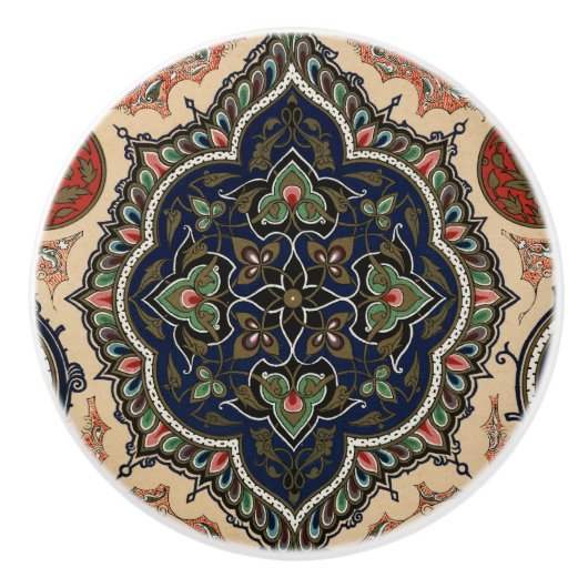 ヴィンテージアラビア模様 セラミックノブ (正面)