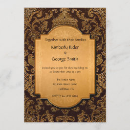 ヴィンテージアラビア語フレーム結婚式招待状 招待状