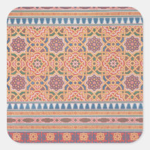 ヴィンテージアラベスクテラコッタブルーパープルアート