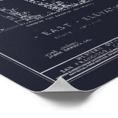 ヴィンテージアラモ建築設計図 ポスター (角)