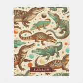 ヴィンテージアリゲーターシーメーズ フリースブランケット (正面)