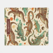 ヴィンテージアリゲーターシーメーズ フリースブランケット (正面(横))