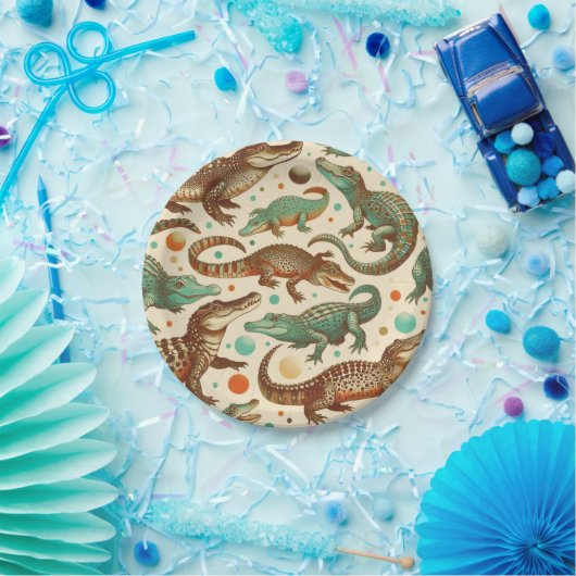 ヴィンテージアリゲーターシーメーズ ペーパープレート (パーティー)