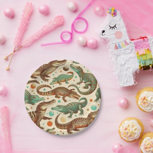 ヴィンテージアリゲーターシーメーズ ペーパープレート (パーティー)