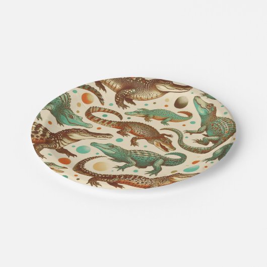 ヴィンテージアリゲーターシーメーズ ペーパープレート (アングル)