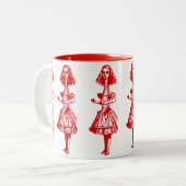 ヴィンテージアリスがワンダーランドに広がる ツートーンマグカップ (正面左)